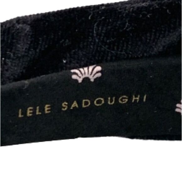 Lele Sadoughi Black Velvet Headband – Embellished with Faux Pearls - Picture 5 of 7